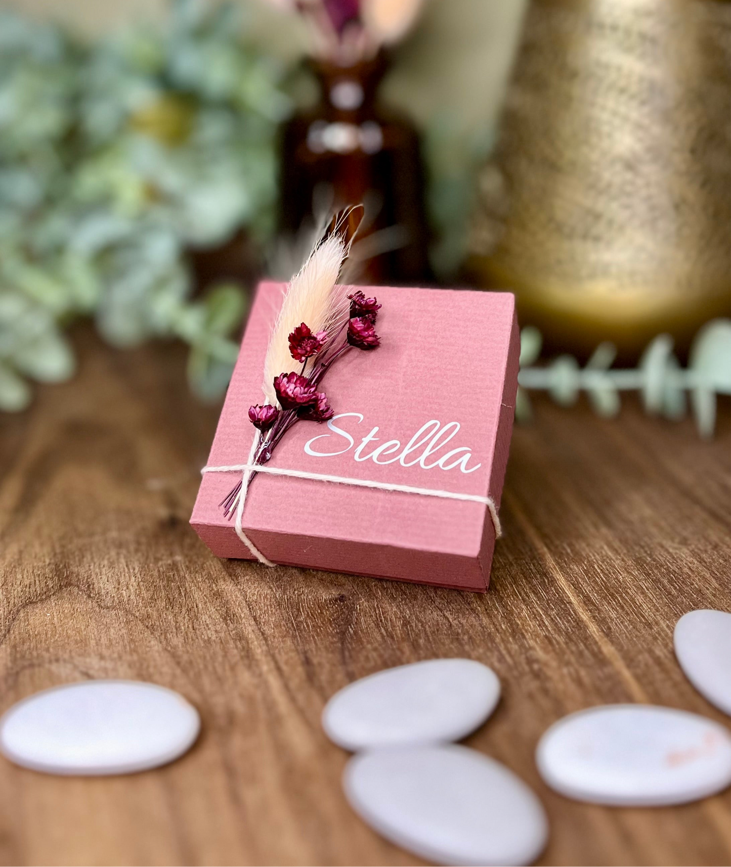 Dekseldoosje in kastanje voor doopsuiker - Atelier D