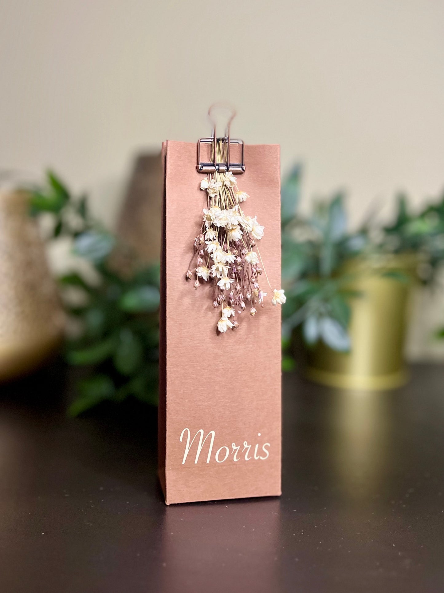 Hoog doosje in bruin voor doopsuiker - Atelier D