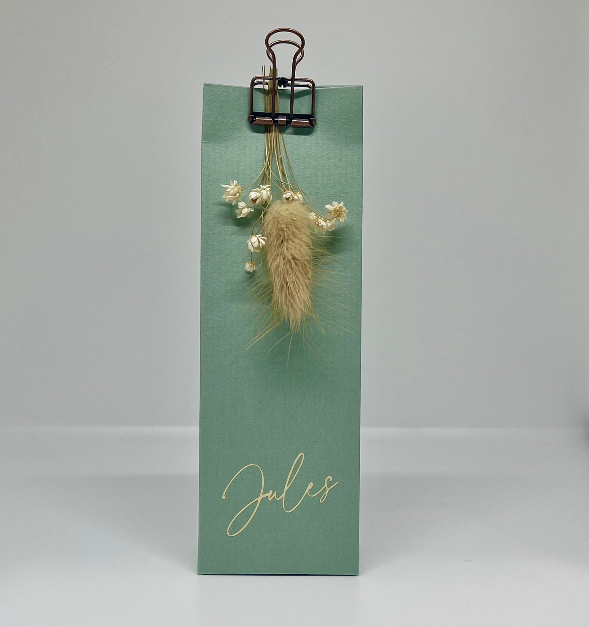 Hoog doosje in eucalyptus voor doopsuiker - Atelier D