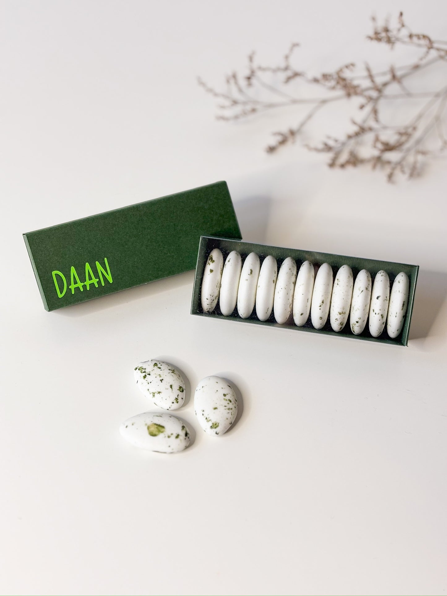 Luciferdoosje in Donker Groen voor doopsuiker - Atelier D