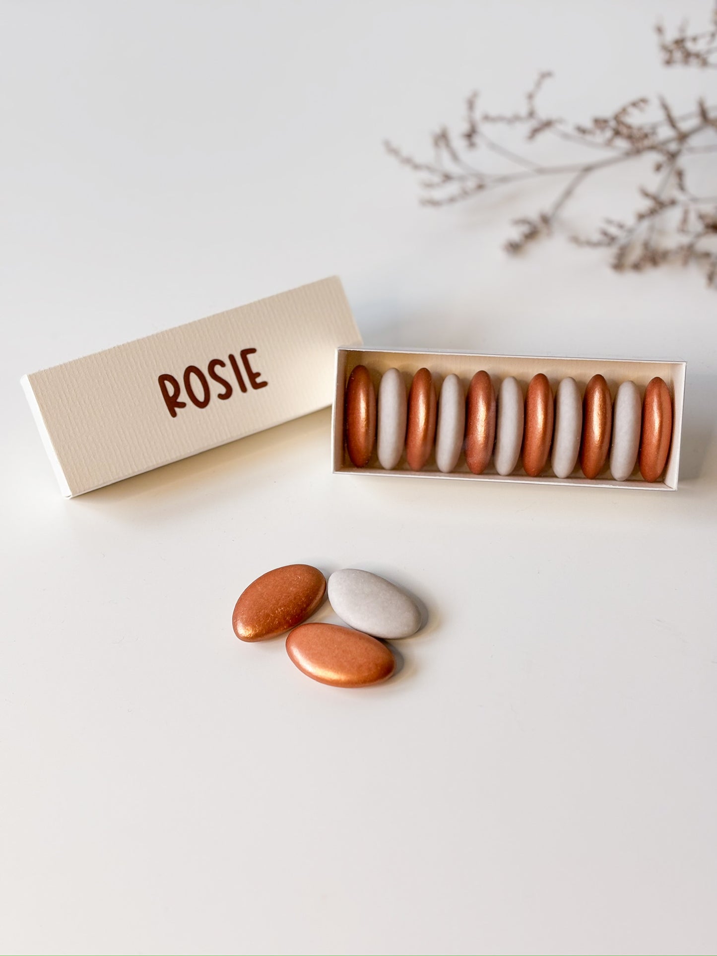 Luciferdoosje in Linnen voor doopsuiker - Atelier D