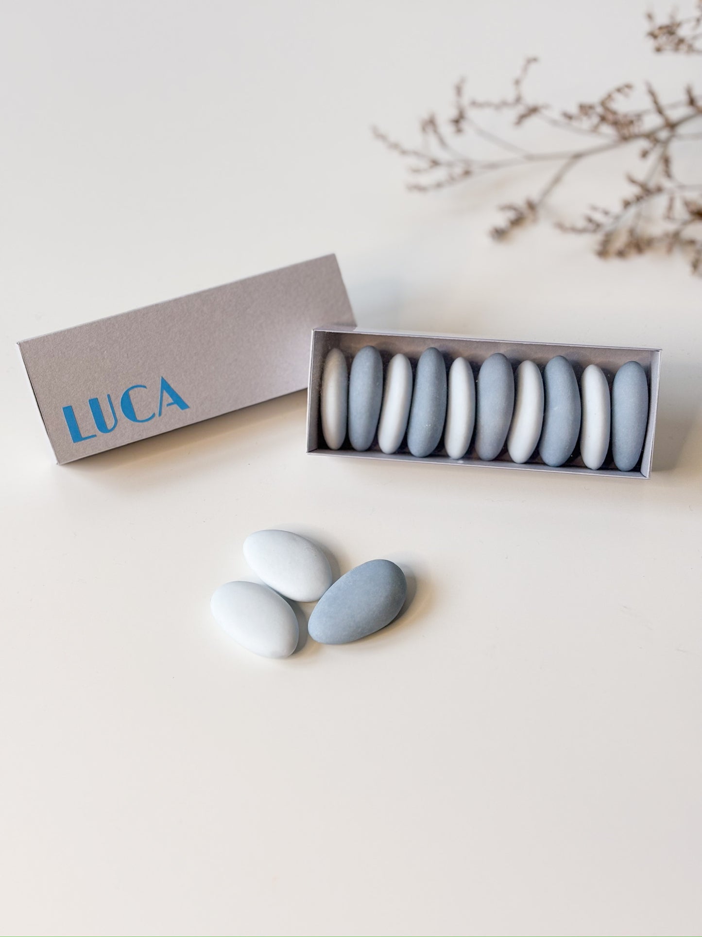 Luciferdoosje in Parelgrijs voor doopsuiker - Atelier D