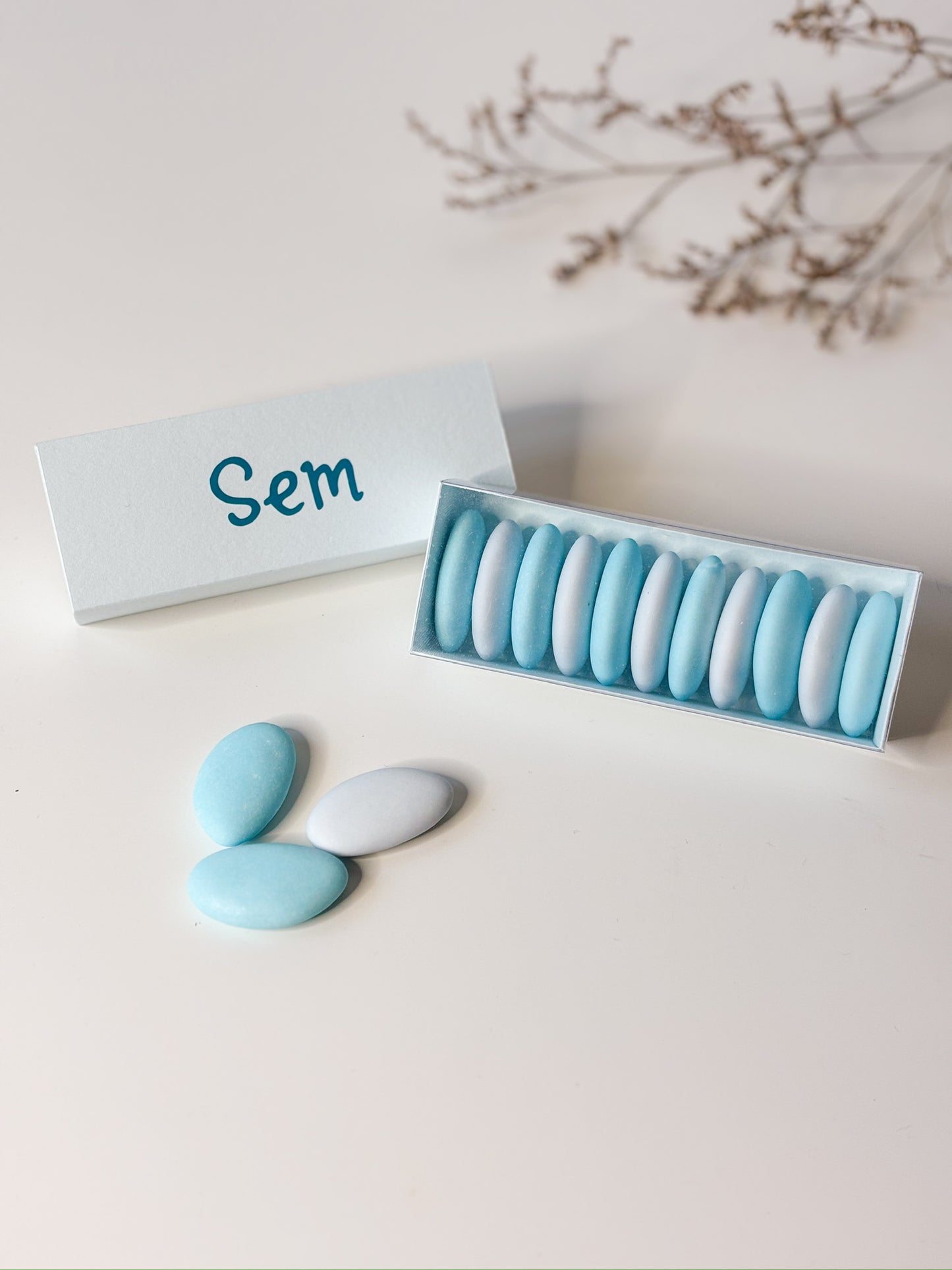 Luciferdoosje in Pastel Blauw voor doopsuiker - Atelier D