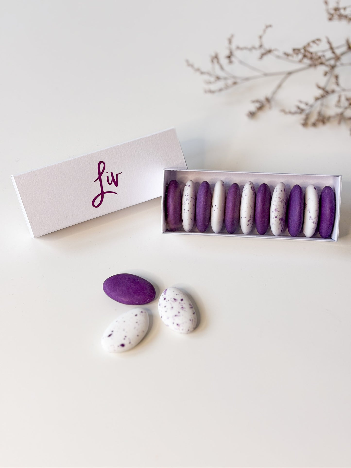 Luciferdoosje in wit voor doopsuiker - Atelier D