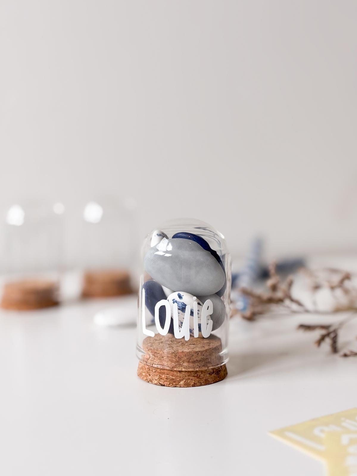 Stolp in glas voor doopsuiker zelf maken - Atelier D