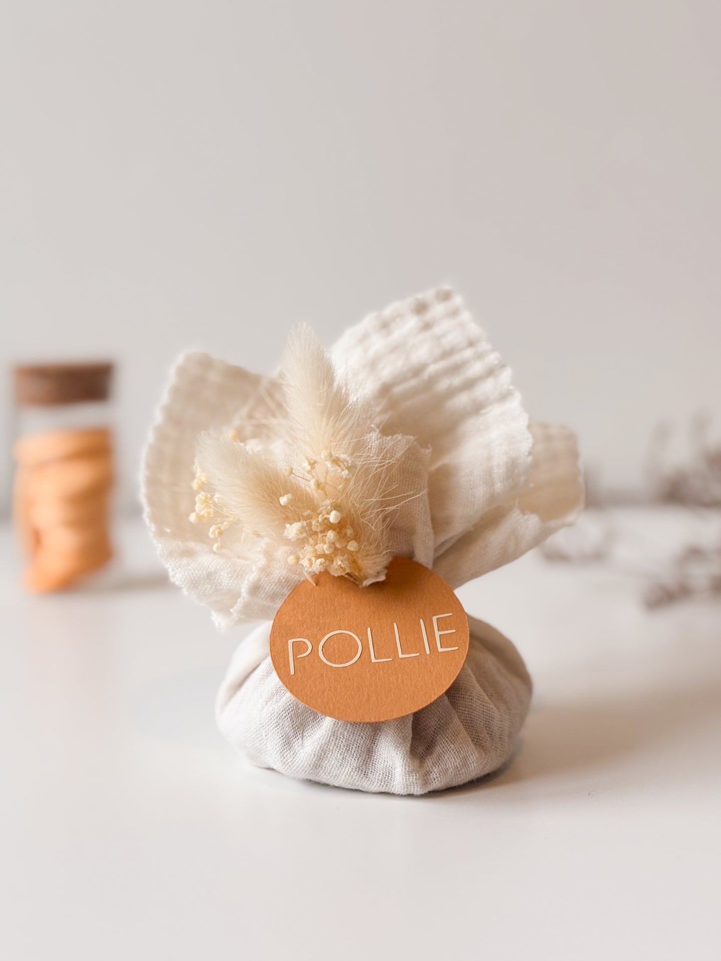 Tetra zakje gebroken wit voor doopsuiker - Atelier D