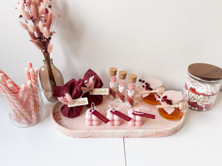 Doopsuiker Norelie: Doopsuiker meisje roze & bordeaux