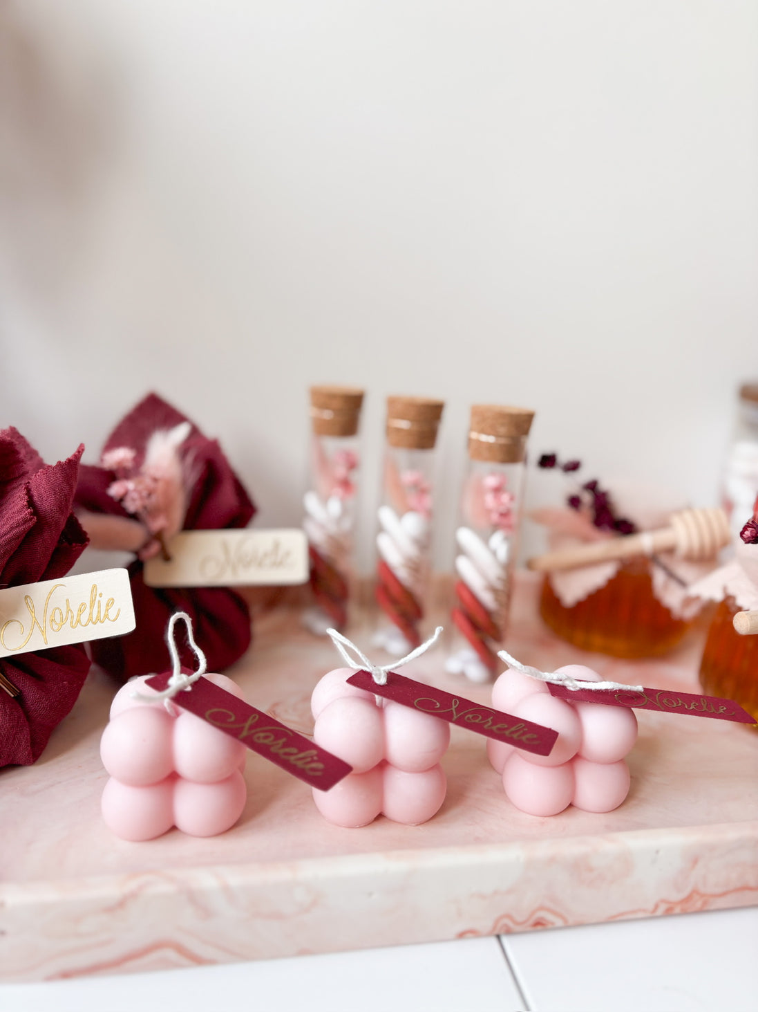 Kaars bolletjes - Licht Roze
