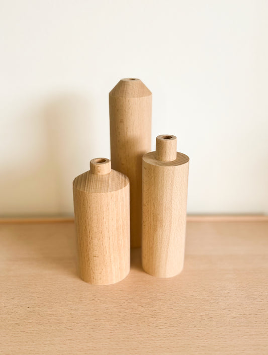 Vaasjes Naturel (set van 3)