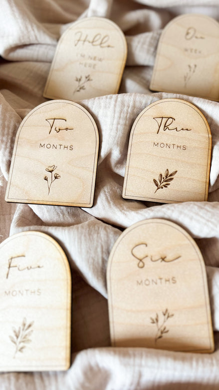 Mijlpaalkaartjes Hout (14 stuks) - Boog