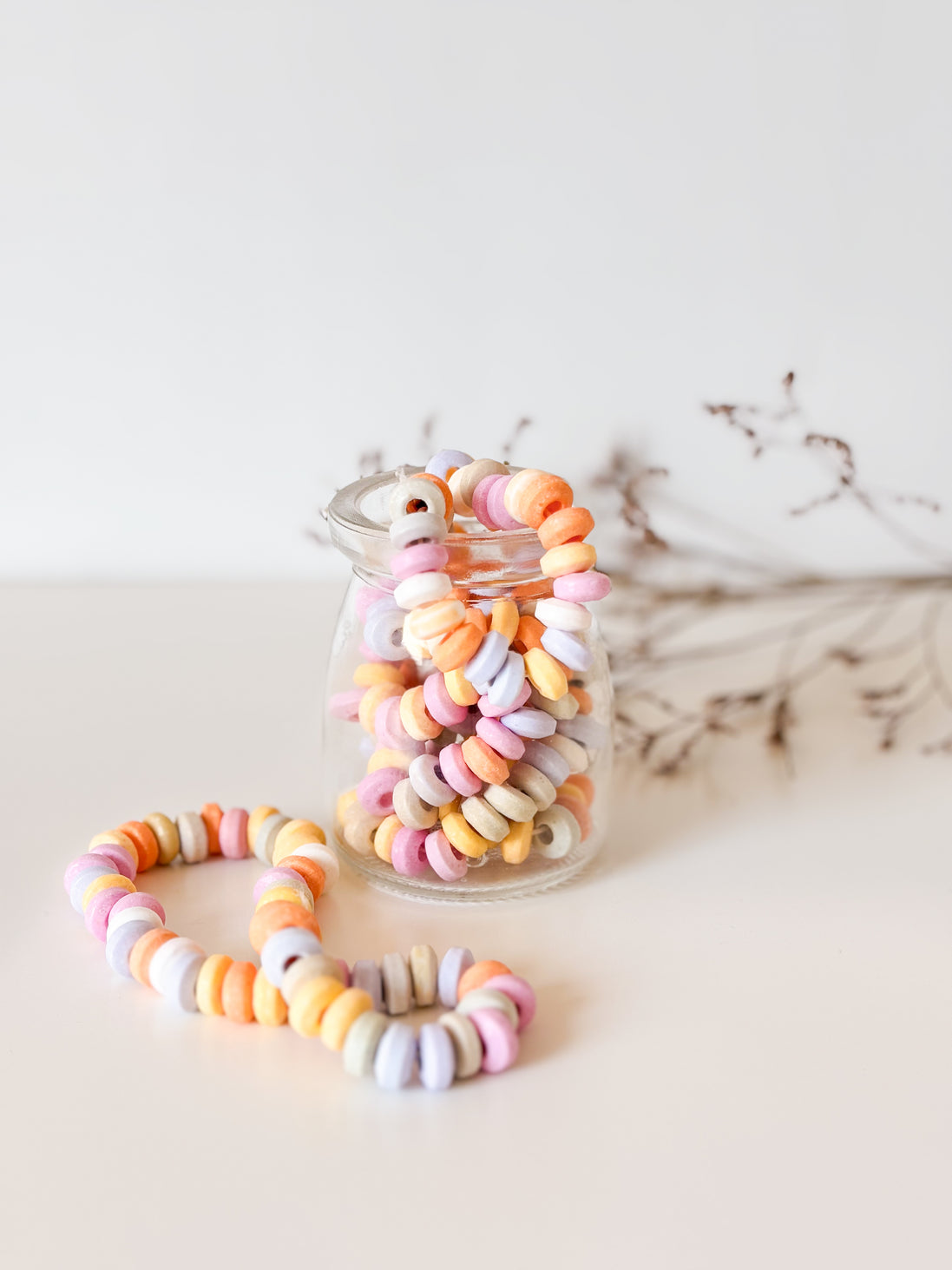 Snoepketting in multicolor als vulling voor doopsuiker. doopsuiker zelf maken.