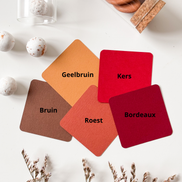 Staalkaartjes in bruine tinten voor doosjes voor doopsuiker - Atelier D