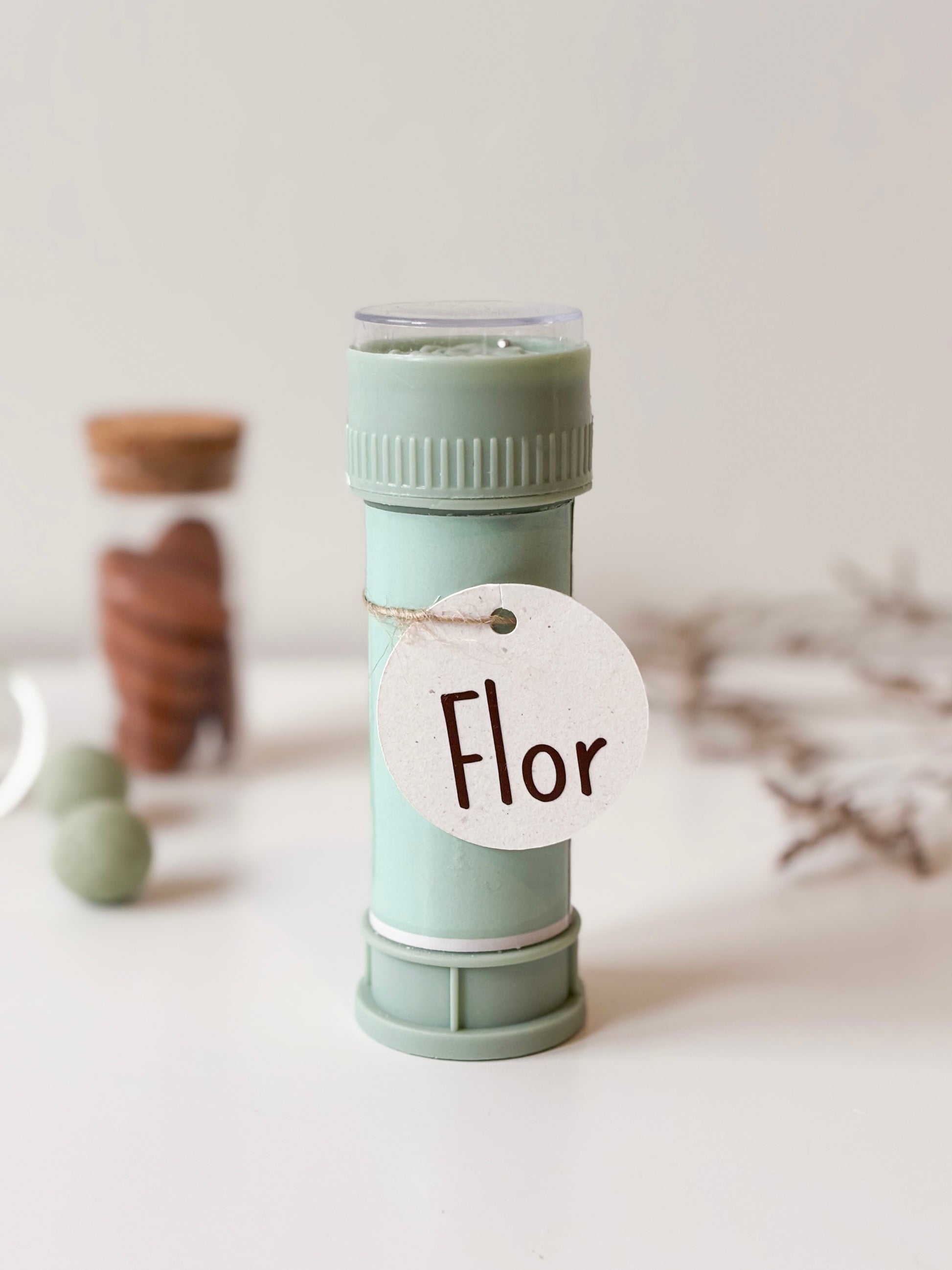 Bellenblaas in eucalyptus voor doopsuiker - Atelier D