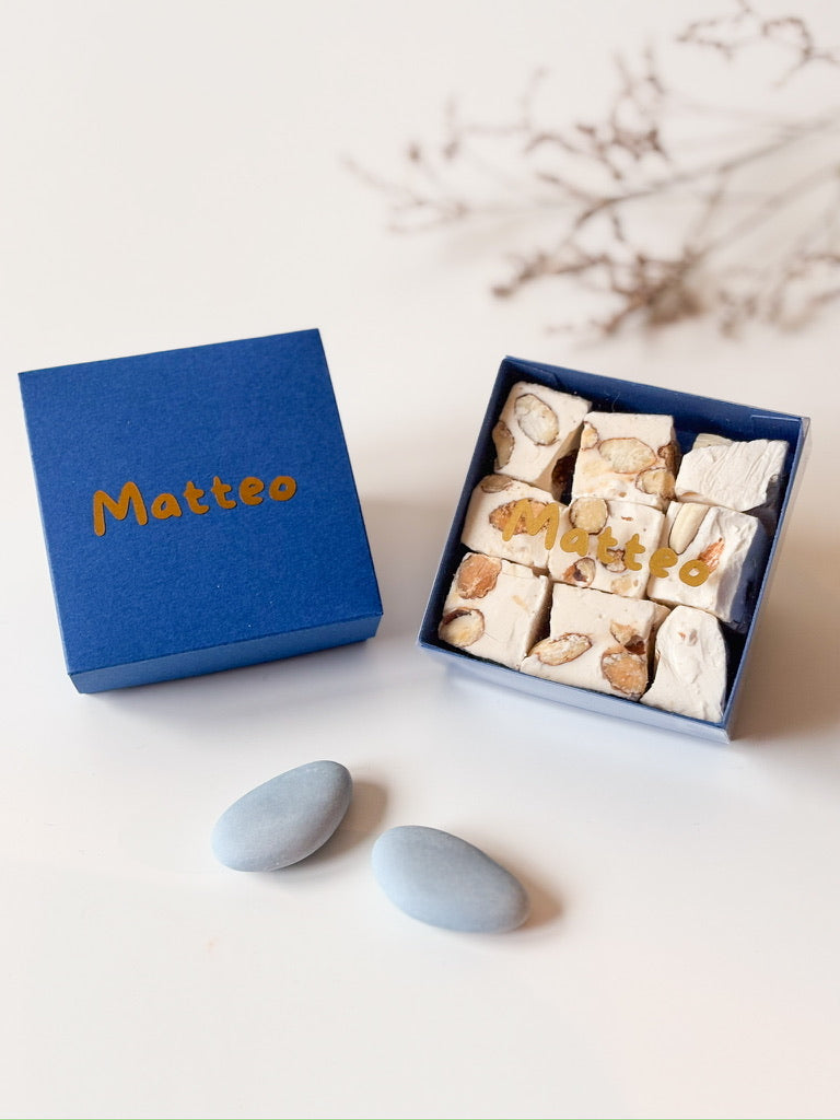 Dekseldoosje in blauw voor doopsuiker - Atelier D