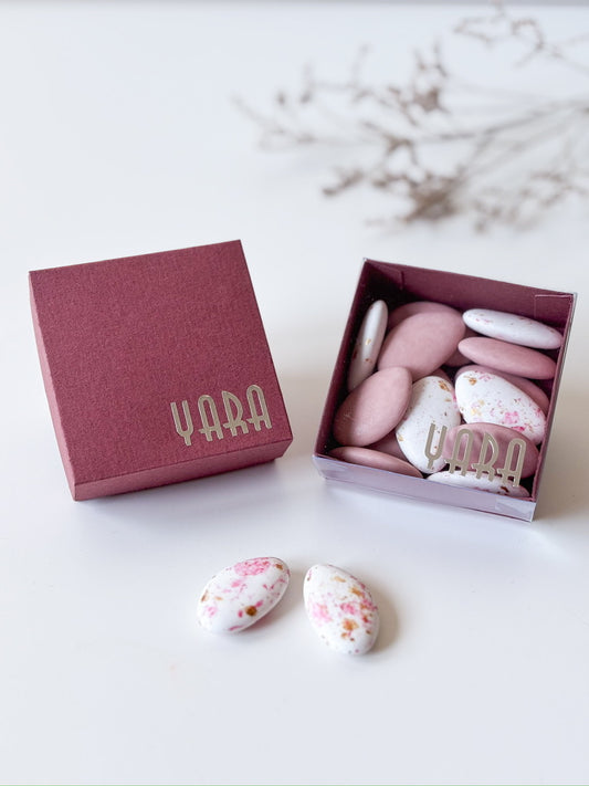 Dekseldoosje in kastanje voor doopsuiker - Atelier D