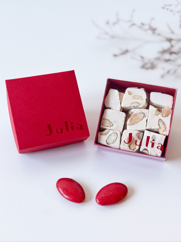 Dekseldoosje in kers voor doopsuiker - Atelier D