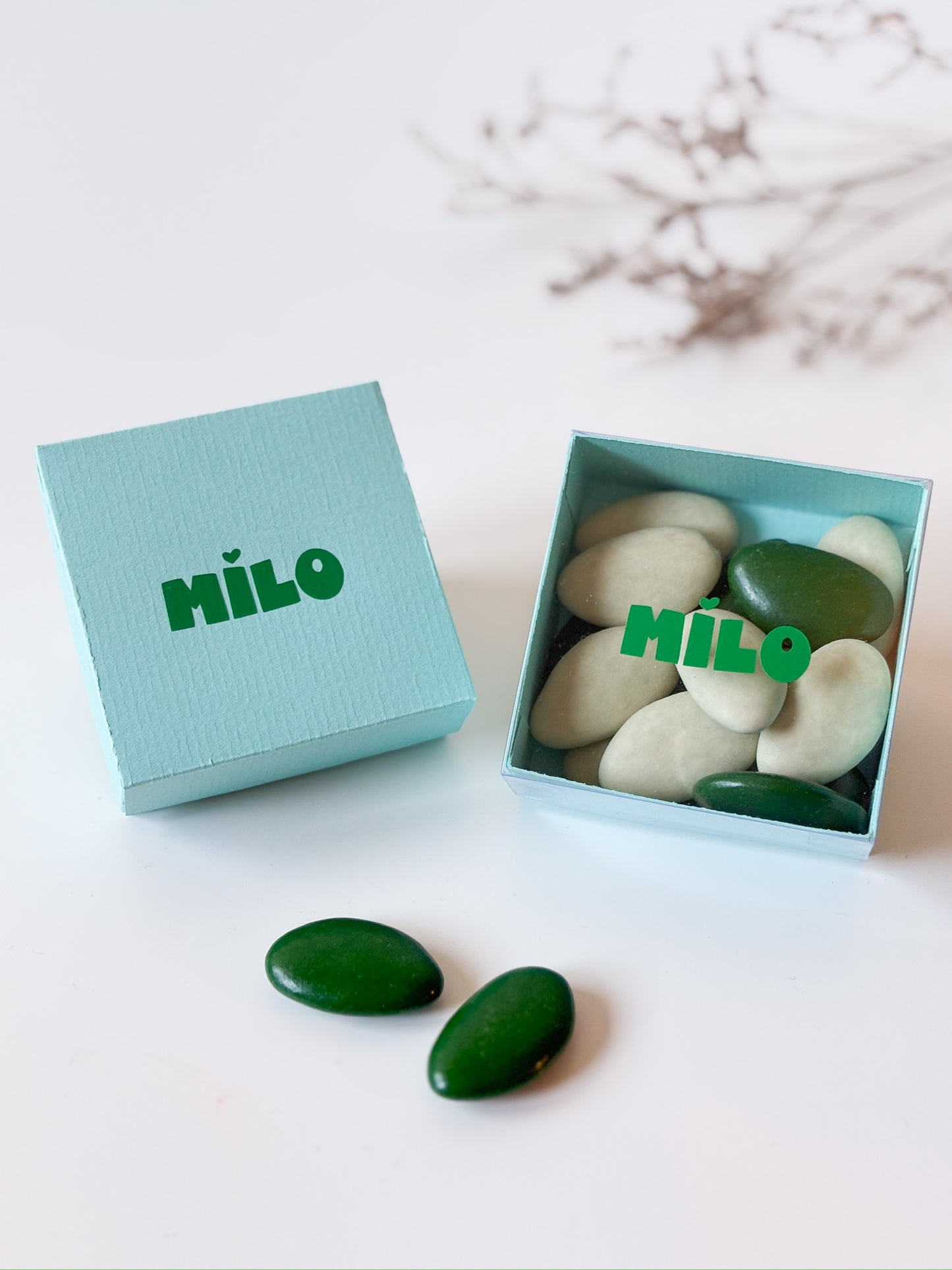 Dekseldoosje in munt voor doopsuiker - Atelier D