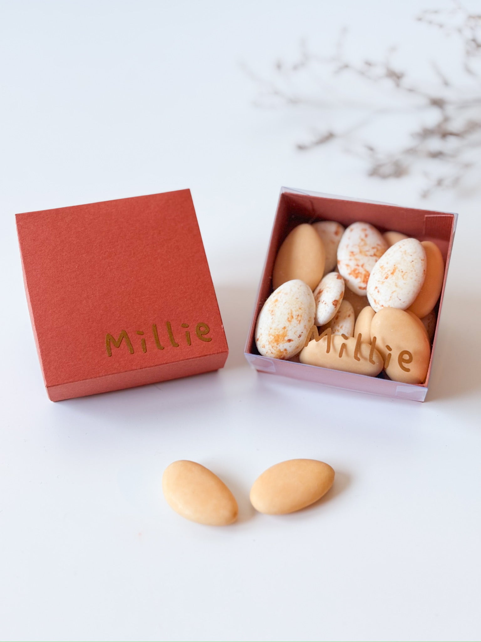 Dekseldoosje in roest voor doopsuiker - Atelier D