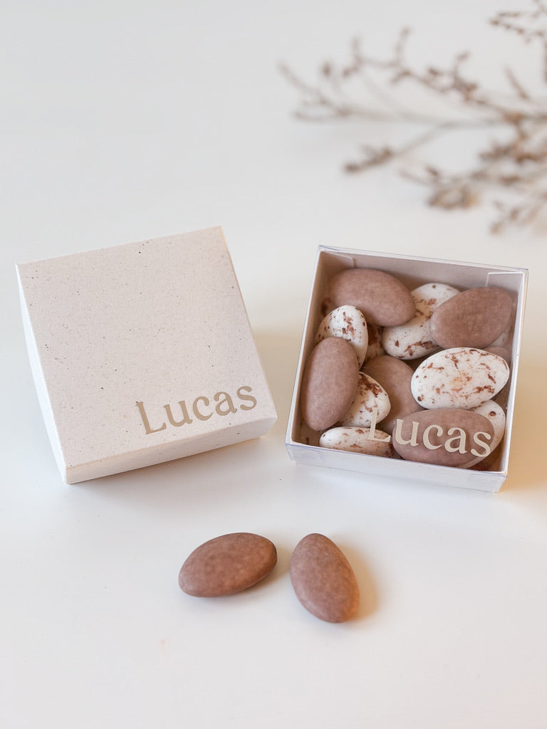 Dekseldoosje in spikkel voor doopsuiker - Atelier D