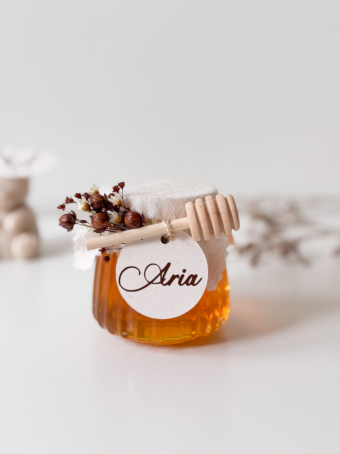 Honingpotje streepjes voor doopsuiker - Atelier D