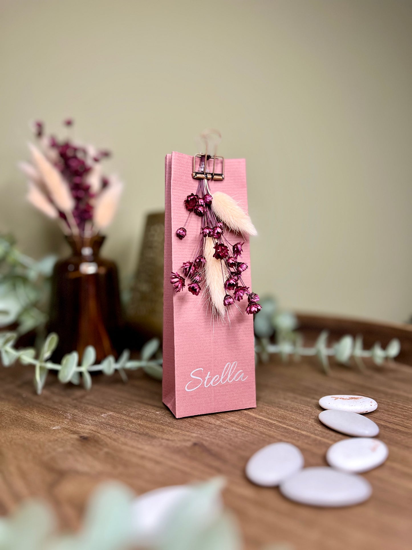 Hoog doosje in kastanje voor doopsuiker - Atelier D