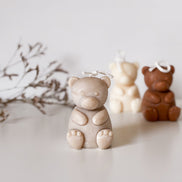 Kaars beertje (groot) - Beige