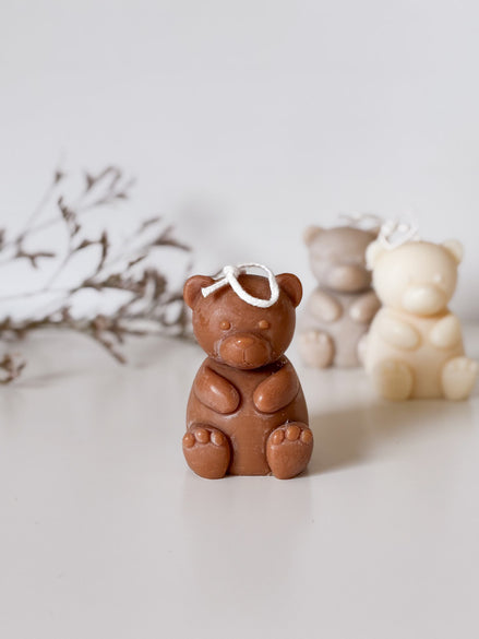 Kaars beertje (groot) - Bruin