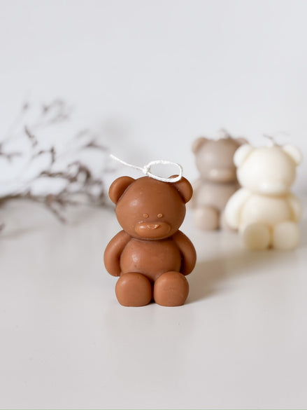 Kaars beertje (groot) Nieuw - Bruin