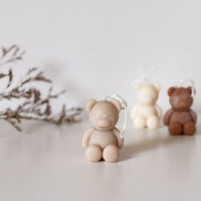 Kaars beertje (klein) - Beige