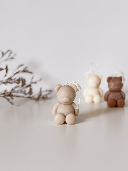 Kaars beertje (klein) - Beige