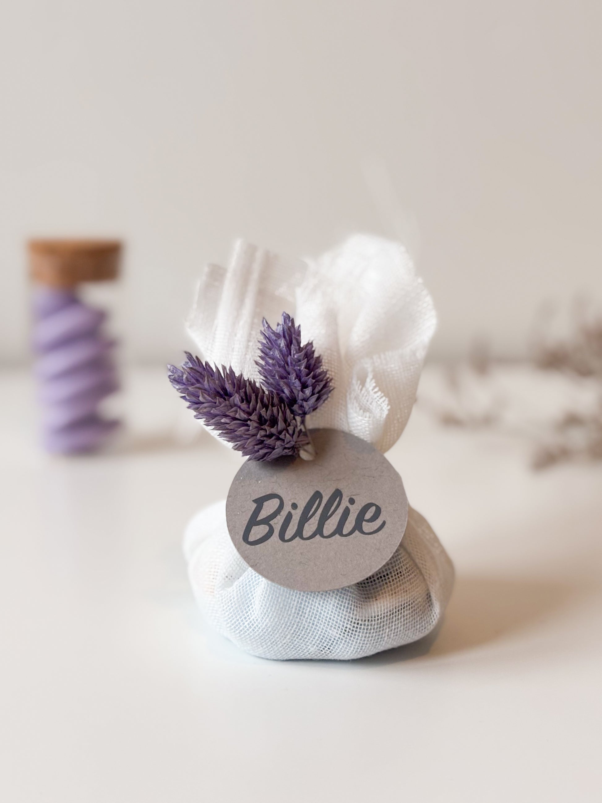 Linnen zakje wit voor doopsuiker - Atelier D