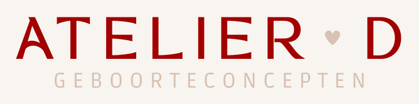Het logo van Atelier D. Bedrijf dat doopsuiker en geboorteconcepten aanbiedt.