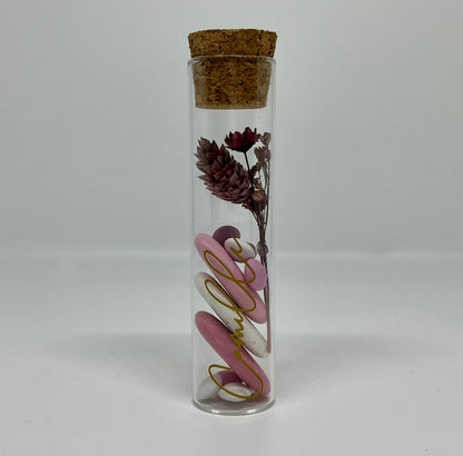 Proefbuisje in glas met kurken dop voor doopsuiker - Atelier D