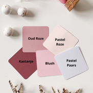 Staalkaartjes in roze tinten voor doosjes voor doopsuiker - Atelier D