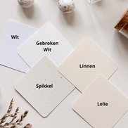 Staalkaartjes in witte tinten voor doosjes voor doopsuiker - Atelier D
