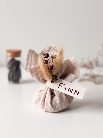 Tetra zakje beige voor doopsuiker - Atelier D