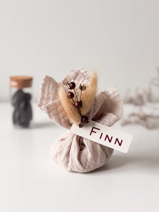 Tetra zakje beige voor doopsuiker - Atelier D