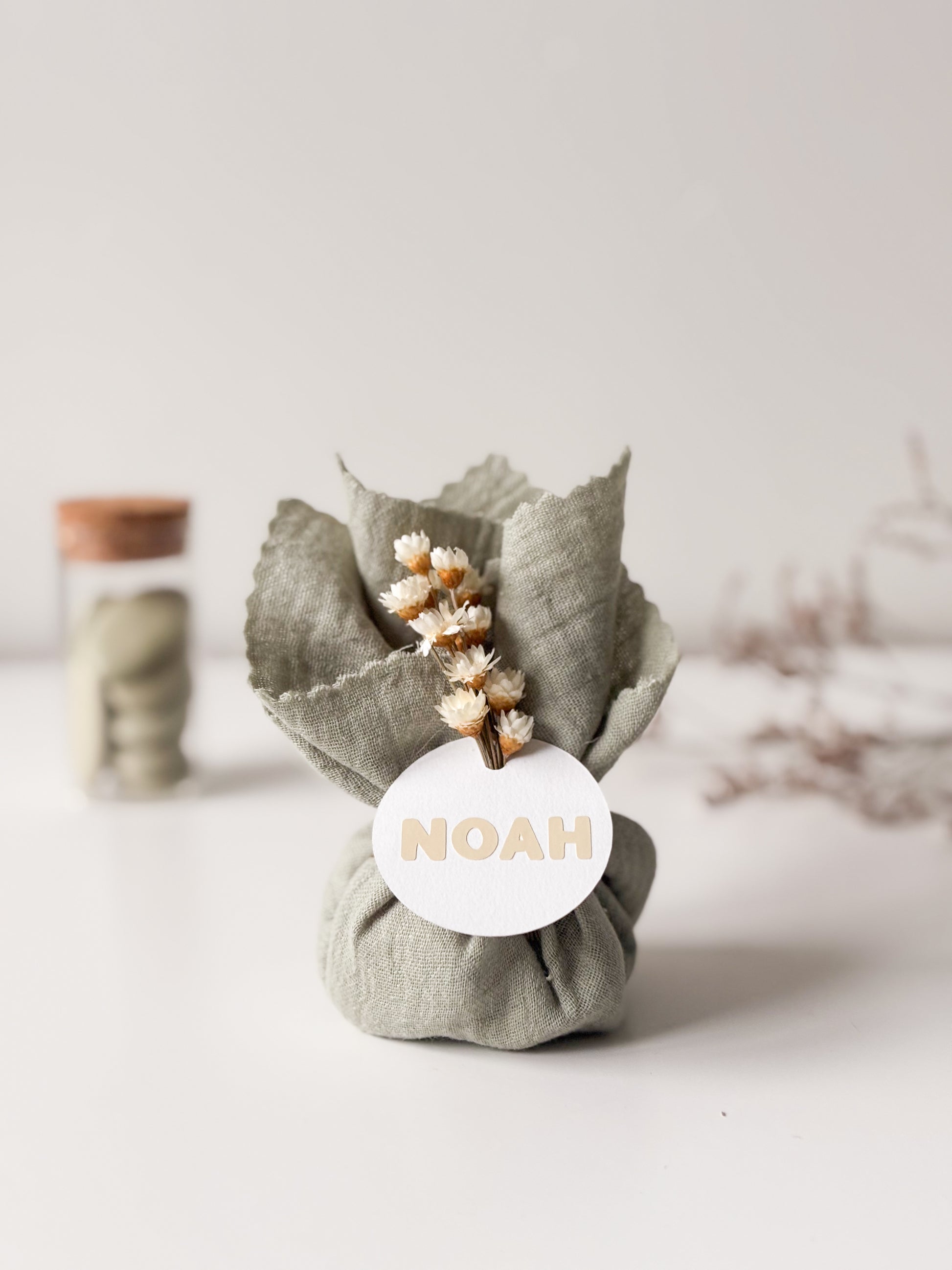 Tetra zakje eucalyptus voor doopsuiker - Atelier D