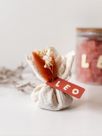 Tetra zakje in Gebroken Wit voor doopsuiker - Atelier D