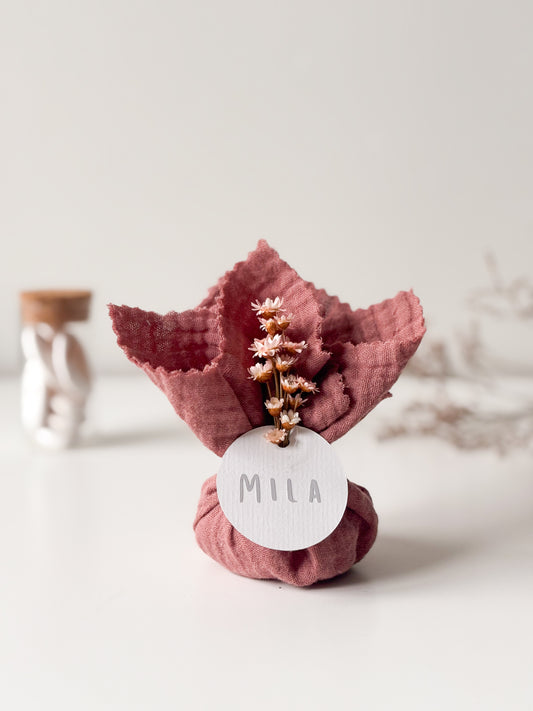 Tetra zakje oud roze voor doopsuiker - Atelier D