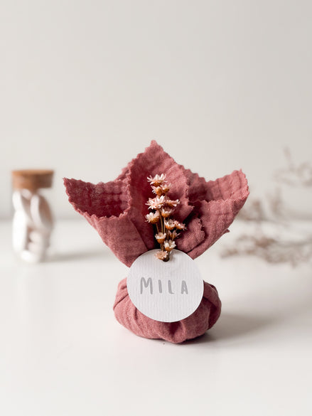 Tetra zakje oud roze voor doopsuiker - Atelier D