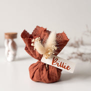 Tetra zakje terracotta voor doopsuiker - Atelier D