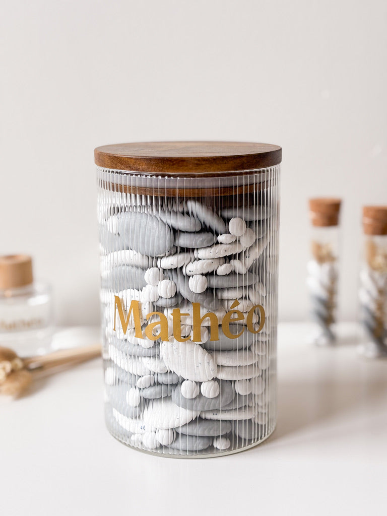 Uitdeelpot met ribbels voor doopsuiker - Atelier D