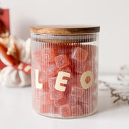 Uitdeelpot in glas met ribbels voor doopsuiker - Atelier D