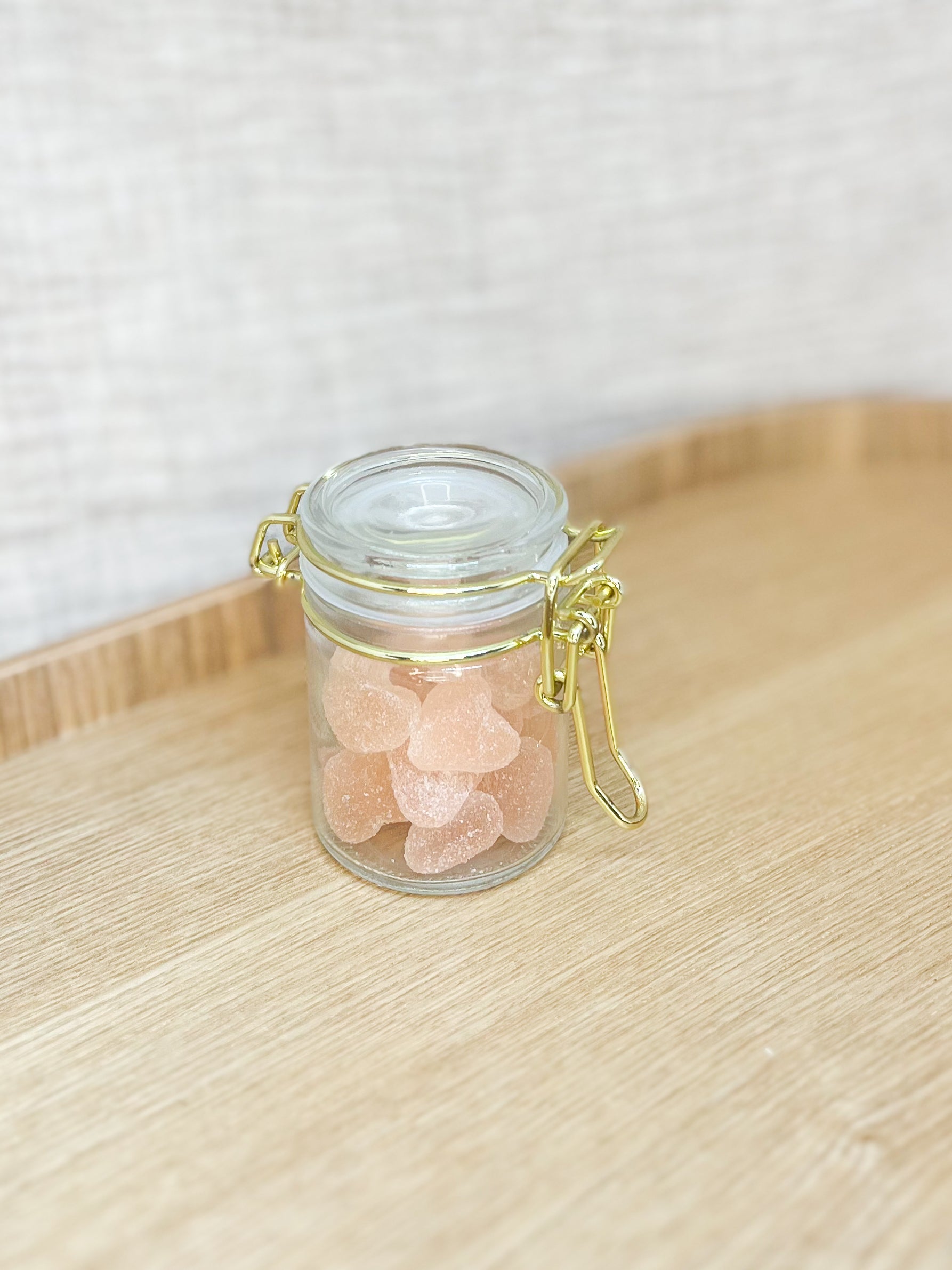 Weckpotje met gouden afsluiting voor doopsuiker - Atelier D