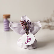 Zijden zakje lila voor doopsuiker - Atelier D