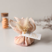 Zijden zakje roze voor doopsuiker - Atelier D