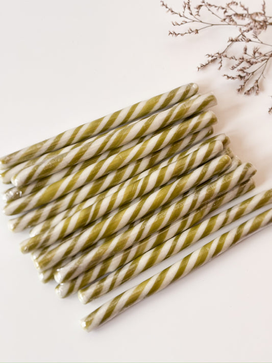 Zuurstokken in groen voor doopsuiker - Atelier D